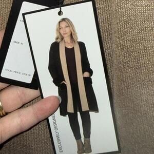 Vertigo two-tone open-front cardigan faux fur cuff detail